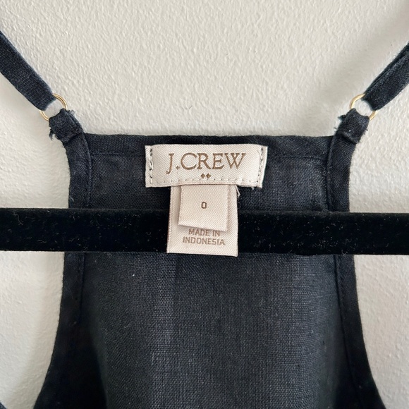 J. Crew Factory Black Linen Tank Top Peplum Spaghetti Straps Racerback Size 0 - Picture 5 of 13